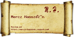 Mercz Hasszán névjegykártya